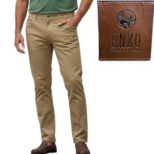 Enzo Tovare Pants ALPHA-253 Men’s Tan Khaki Stretch Size 42x33 NWOT